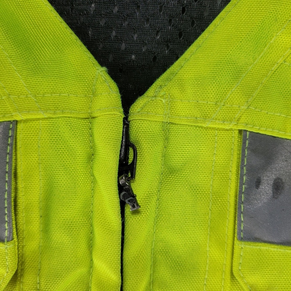 Olympia Moto Sports Reflective Neon Yellow Safety Vest Men's XL 2XL - Picture 4 of 14